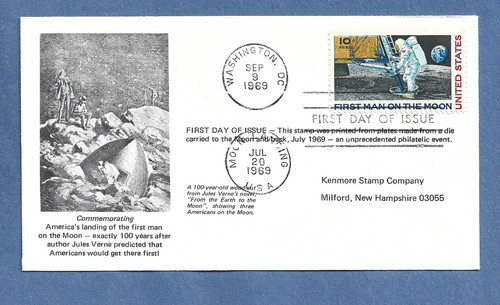 Apollo moon landing fdc - moon, &